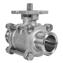 Válvula de bola con abrazadera de acero inoxidable Q81F-16PS